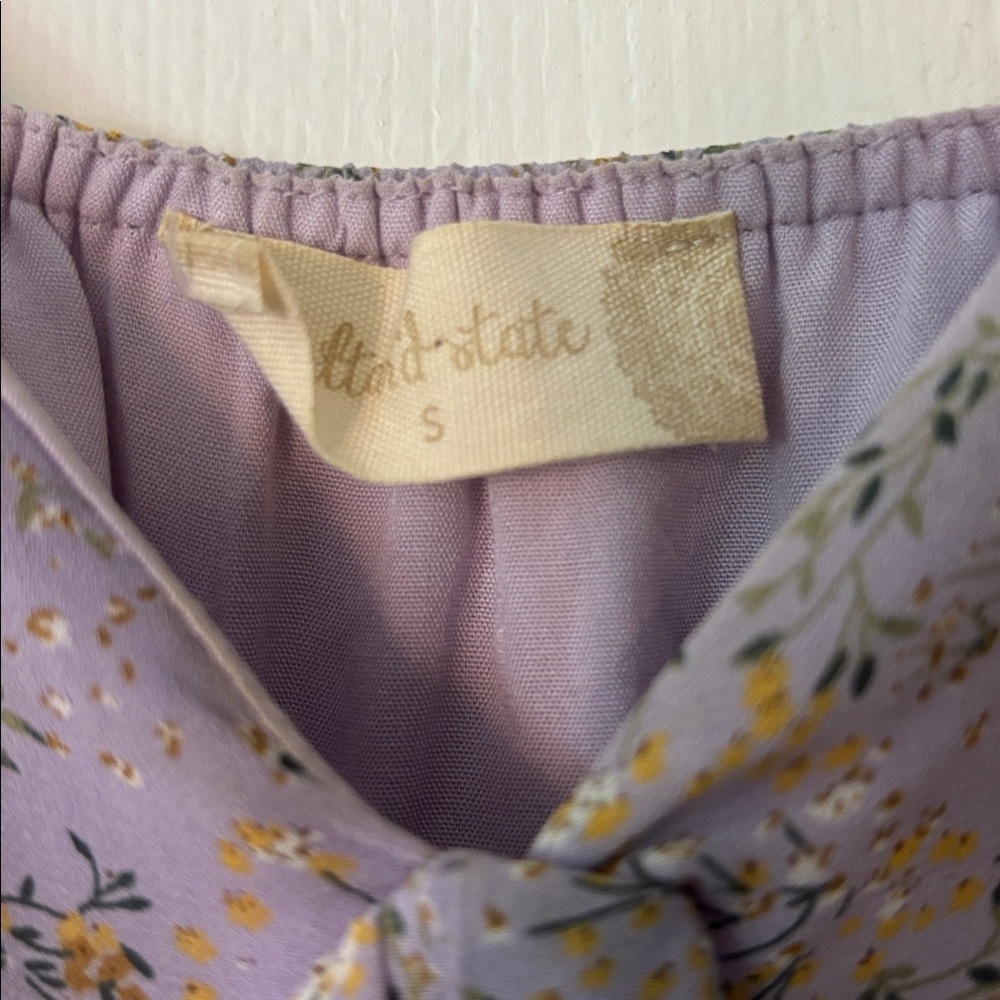 Altar’d State Dainty Floral Ruffle Midi Dress in Lavender Purple Size Small - Picture 2 of 5